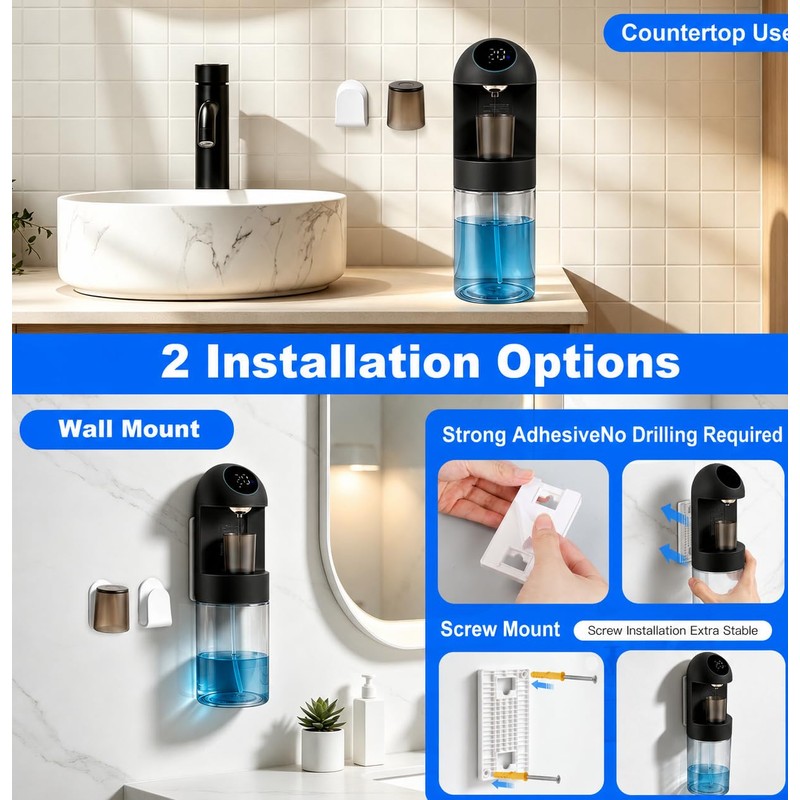 Automatic Mouthwash Dispenser for Bathroom, 20.3 oz Touchless Electric Wall
