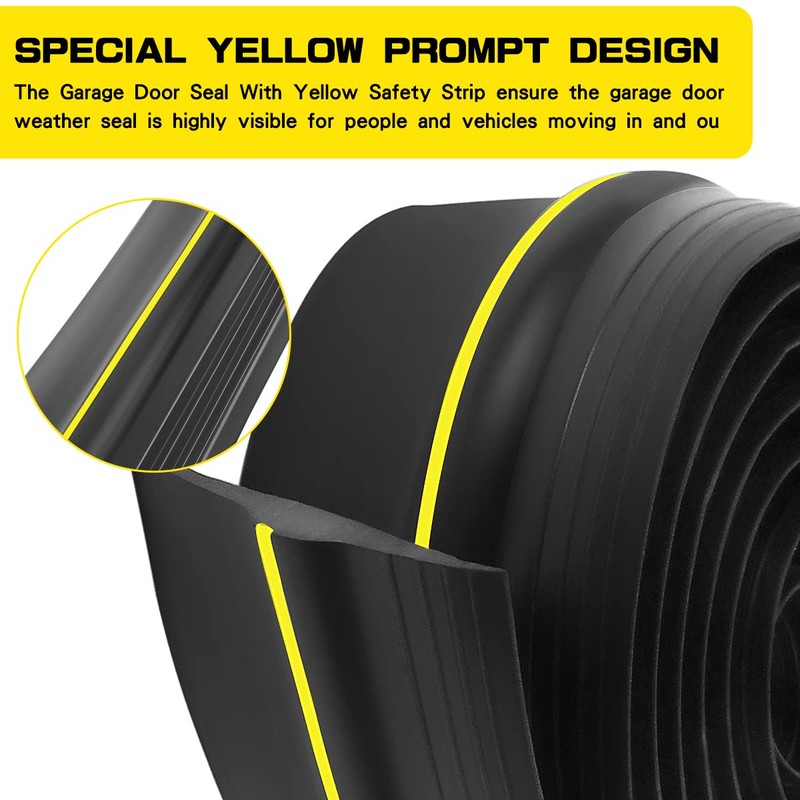 Universal Garage Door Bottom Threshold Seal Rubber Strip with Adhesives,