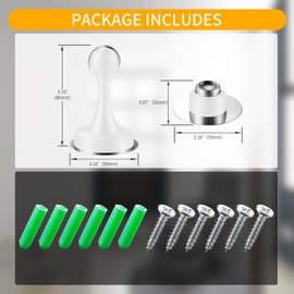 TOPTAKE Door Stoppers - Versatile and Durable Stainless Steel Door Stopper with Robust Magnetic Catch - Security Door Stopper, Holder & Jam, Ideal for All Surfaces (2, white-2Pack)
