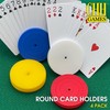 4 Piece Round Card Holders in Red, White, Yellow &