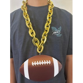 GZYSSL 9"Jumbo Sports Football Party Brown Beads Necklaces Football Sport Events Team Fan Chain Party Supplies