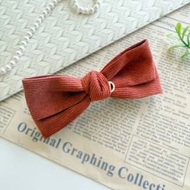 Burnaby corduroy brown hairpin 10cm / 버나비 코듀로이 브라운 헤어핀 10cm