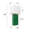 Elegant Designs LT1025-GRN-LB Modern Leather Wrapped Table Lamp for Living