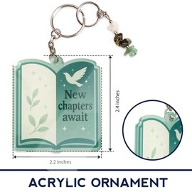 Natural Crystals Next Chapter Keychain Gift for New Beginnings, Retirement Gift For Woman, Small Healing Stones Keychain for Anxiety Relief, Healing Crystals