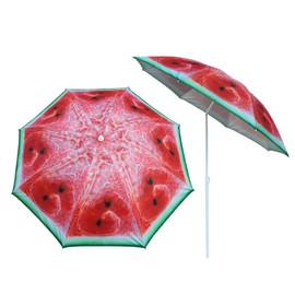 Truu Design 89022DC-MELON Summer Watermelon, 71 x 62 inches, Red Fruit Beach/Patio Umbrella