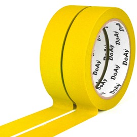 DOAY 2 Pack Yellow Painters Tape - Masking Tape 1 Inch Wide - Multi-Surface, Smart Adhesion, Indoor & Outdoor - 180FT Total - Paint Tape for DIY, Labeling, Art, Car, General Purpose (#3910)