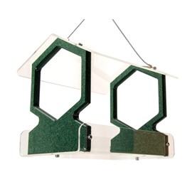 JCs Wildlife Geometric Poly Lumber and Acrylic Hanging Bird Feeder with Roof - Holds 3 Cups of Bird Seed - Great for Your Backyard Bird Feeding Garden (Green)
