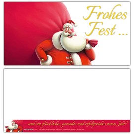 Santa Claus Christmas Cards Set of 25 XL – Ideal as a Letter or Postcard – Private and Business – Elegant Merry Christmas Cards by BREITENWERK