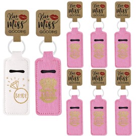 Bachelorette Party Favors, Lip Balm Chapstick Holder Key Chain Team Bride Kiss the Miss Goodbye Bridal Shower Keepsake Gifts, Lip Gloss Sleeve Pouch Lipstick Bag Hangover Kit Bridesmaid Proposal Box