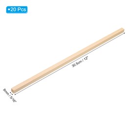 PATIKIL 5/16 Inch Dowel Rods Wood Sticks, 20 Pcs 12 Inch Long Square Wooden Dowels Unfinished Hardwood Sticks for Craft DIY Supplies