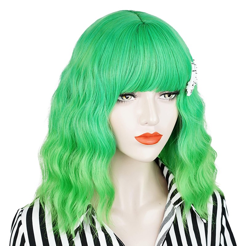 Short Wavy Shoulder Length Women Full Bang Heat Resistant Bud