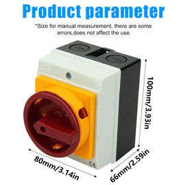 Main Switch 4-Pin Rotary Switch Off Switch: Nizirioo Circuit Breaker 20A Repair Switch with Housing Separation of Power Supply, Weather-Resistant Off Switch of the Protective Box