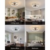 PUSU 15.8" Low Profile LED Ceiling Fans with Light, Reversible