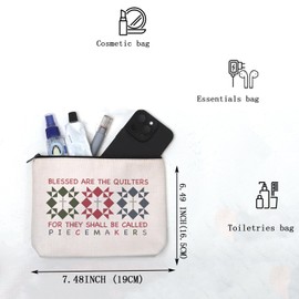 KUIYAI Religiöses Quilt-Geschenk, Quilter-Geschenk, Blessed are The Quilters for They Shall Be Called Piecemakers Make-up-Tasche, Stück Makeruk, modisch