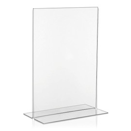 VITAdisplays® T-Advertising Stand, T-Stand Table Stand, Acrylic Stand, DIN A4 (21 x 29.7 cm), Transparent (NE-380)
