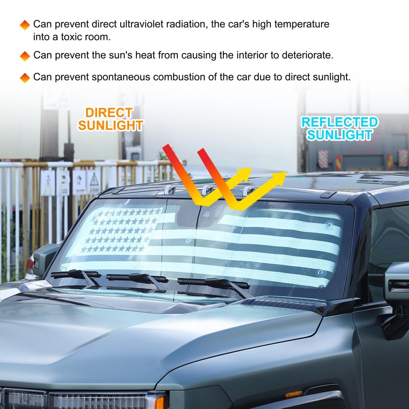Car Sun Shade for Windshield Compatible with Hummer EV 2022