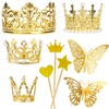 40 piezas de decoración para tartas y mariposas (dorado)