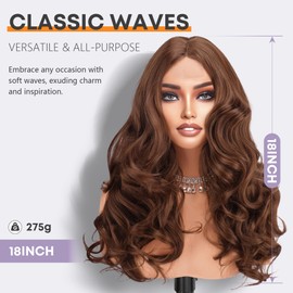 Sidaila Synthetic Lace Front Wig for Women,18 Inch Heat Resistant Wavy Wig,Natural Curly Hair Wigs with Middle Part,Soft & Realistic Look for Daily Use Party - Honey Ash Brown