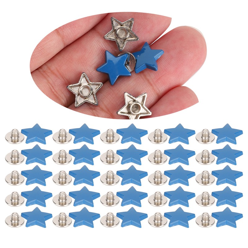 50 Sets Star Shape Rivet Screw Anti‑Rust Clothes Decoration Accessories
