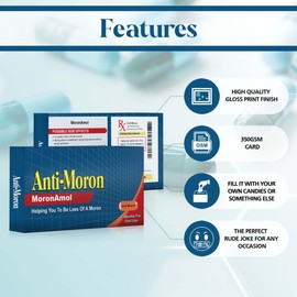 Prank Joke Gift Box Funny Gifts For Men Fake Prescription Pill Box Gag Christmas Gifts Funny - Prank Gift - Gag Gift Idea For Adults - Adult Gifts - Presents For Men Empty Fill With Candy (Anti-M*ron)