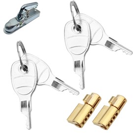 Batheidon 2 x 50mm Steel Coupler Locks Compatible with Earth, Daxara, Maypole and Other Keyhole Trailer