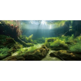 MIRRORANG 61 x 30 cm Underwater Aquarium Background Seagrass Water Plant Background River Bed & Lake Aquarium Background Vinyl Background