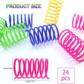 MVOLEGDE Pack of 24 Spiral Cat Toy, Colourful Creative Cat Spiral Toy, Novelty Spirals Cats, Plastic Cat Toy, Cats Boredom Spring Toy, for Kittens
