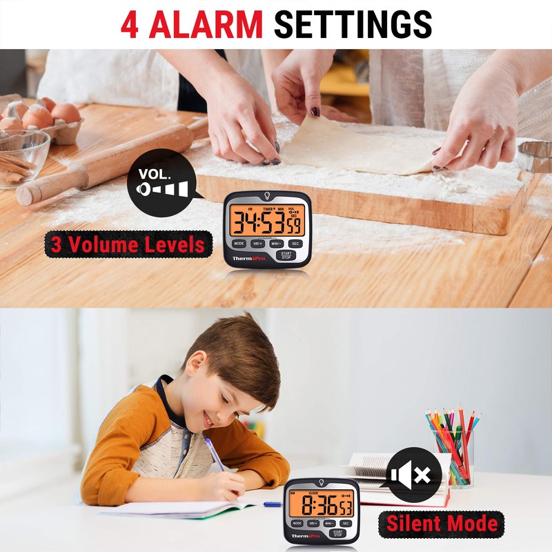 ThermoPro TM01 Kitchen Timers for Cooking with Count Up Countdown