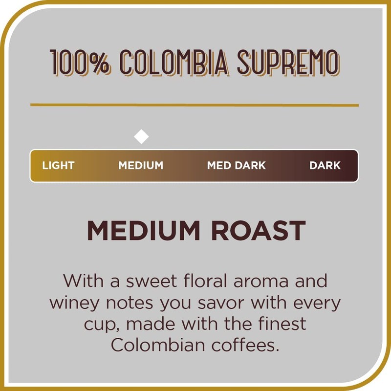 Don Francisco's Premium Colombia Supremo Ground Coffee: Rich, Aromatic 100%