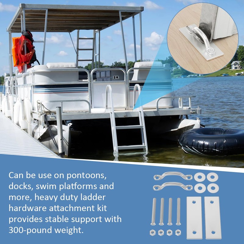 UnibLn (2 Pack) Boat Dock Ladder Hardware Attachment Kit for