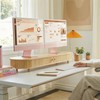 WELL WENG Bamboo Dual Monitor Stand with Storage, Curved Double