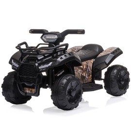 Kids Ride on ATV, 6V Battery Powered Kids Electric Vehicle, 4 Wheeler Quad w/Headlights, MP3, USB, Volume Control, Large Seat, Electric Ride on Toys Best Gifts for 18-36 Months Boys Girls (Black)