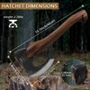 Hatchet Axe, 15.7" Camping Hatchet with Leather Sheath, Bushcraft Axe
