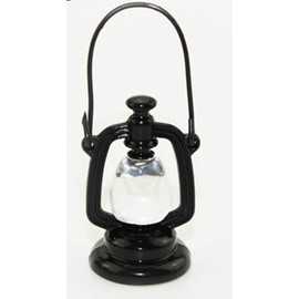Black Dollhouse Decoration Accessories, 1:12 Dollhouse Miniature Scene Model Hurricane Lantern Play Toy, Dollhouse Décor, Dollhouse Accessories (23 x 43 mm)