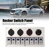 Rocker Switch Panel 8 Gang 12‑24V 5 Pin Blue Light