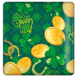 WTC7092W Outlet Cover, Outlet Plate, Cosmo Series Wide 21 Compatible, 2 Row Cover Plate, Happy Clover Fortune, Four-Leaf Clover 019, Outlet Plate, Switch Plate, Stylish Design, Room Change!