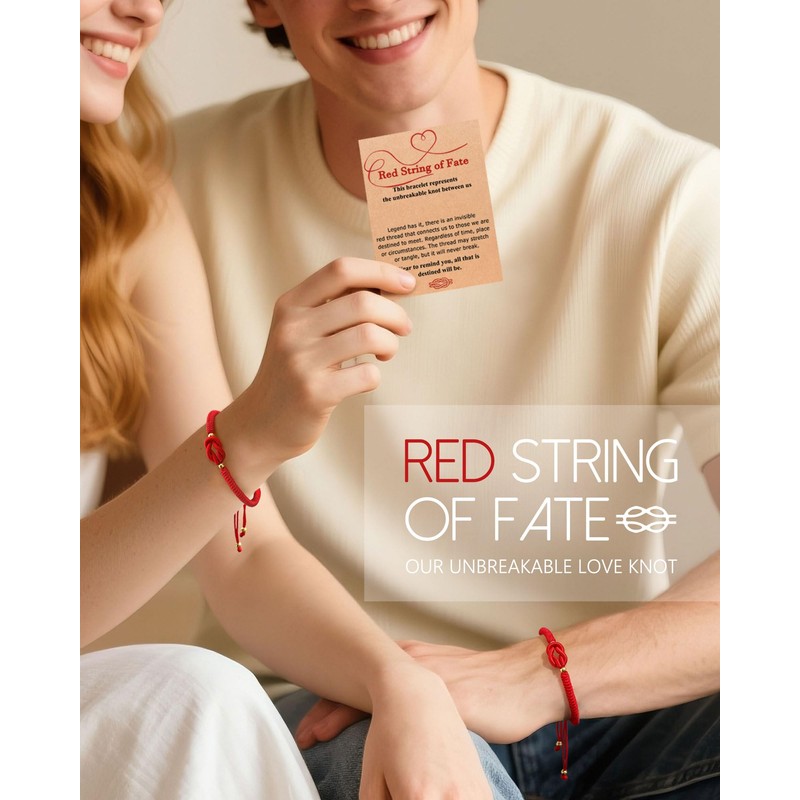 UNGENT THEM Couples Bracelets Matching Red String Long Distance Relationship