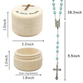Baptism Baby Shower Gifts for Boys, My First Rosary and Keepsake Box, Rosary Catholic Gift for Boy, Holy First Communion Rosary Christian Gifts Catholic Baptism Gifts for Baby Birthday Baby Shower