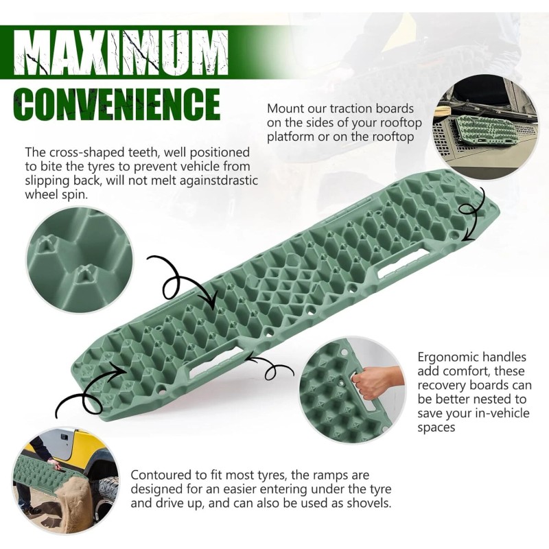 Unbranded BUNKER INDUST Off-Road Traction Boards with Jack Base, 1