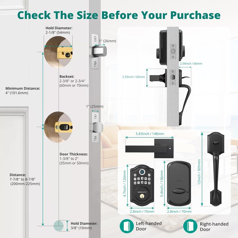 AkaGear DS10 Keyless Entry Door Locks - Keypad Lock with