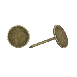 uxcell Upholstery Tacks Nail Pins Furniture, 100Pcs 19x30mm Thumb Tack Pins Assortment Kit Carbon Steel for Home Sofa DIY Decorative Nail Heads Nails, Green Bronze
