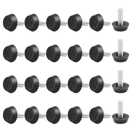 ZOCONE 24 Pcs Furniture Levelling Feet Adjustable Table Feet, Black Furniture Levellers Heavy Duty Furniture Screw Leveling Foot for Table Cabinets Chairs Floor Protector - M6x2 Size (三)