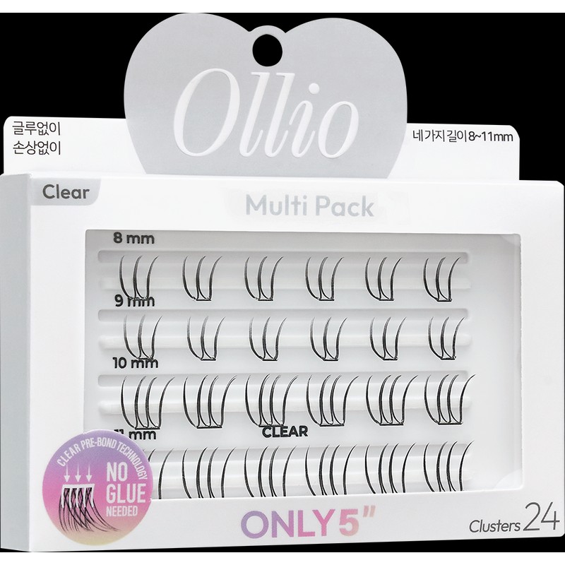 Ollio 노글루 속눈썹 세트 멀티팩 클리어 세트 Ollio No-Glue Eyelash