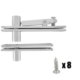 Door Swing Hinge, Revolving Door Hinge Up and Down, Concealed Rotating Door Hinge, 360 Degree Rotation, Stainless Steel for Cabinets, Cupboards, Bathroom Doors (Silver)