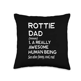 Rottweiler Rottie Dog Dad Definition - Cute From Dog Throw Pillow