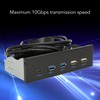 5.25 Inch Media Dashboard 2xUSB3.0 2xUSB2.0 1xType C 10Gbps High