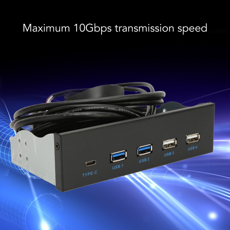 5.25 Inch Media Dashboard 2xUSB3.0 2xUSB2.0 1xType C 10Gbps High