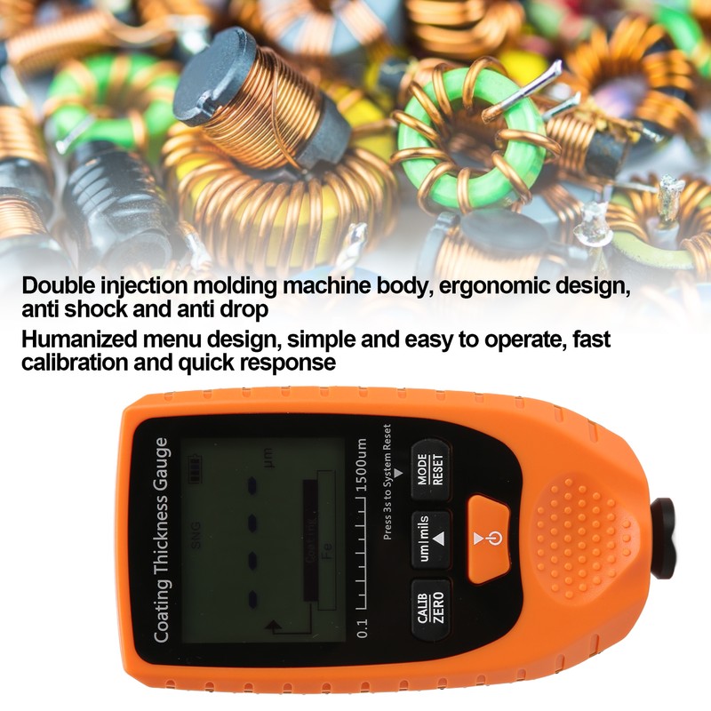 1500um Handheld Coating Thickness Gauge Tester Automobile Paint Thickness Measuring