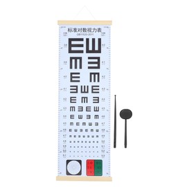 PACKOVE 1Set Eye Test Chart Myopia Detection Wall Chart with Eye Occluder Hand Pointer for Clinic Use Portable Tool for Adults