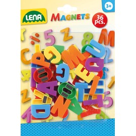 Lena 65745 Magnet Großbuchstaben, ca. 3 cm, 36 Stück, Mehrfarbig, Klein